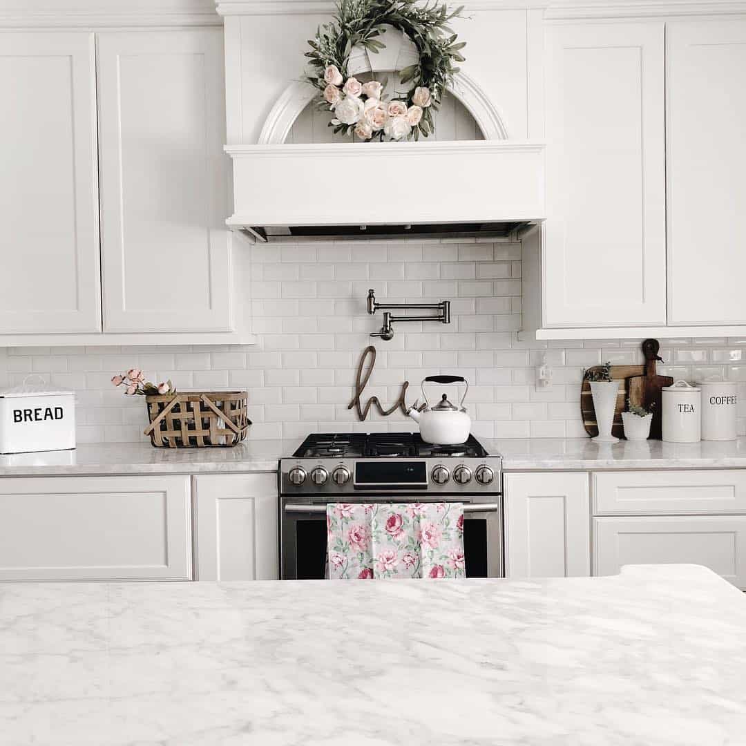 Impeccable Organization with Full-Overlay Cabinets and Glossy White Tile