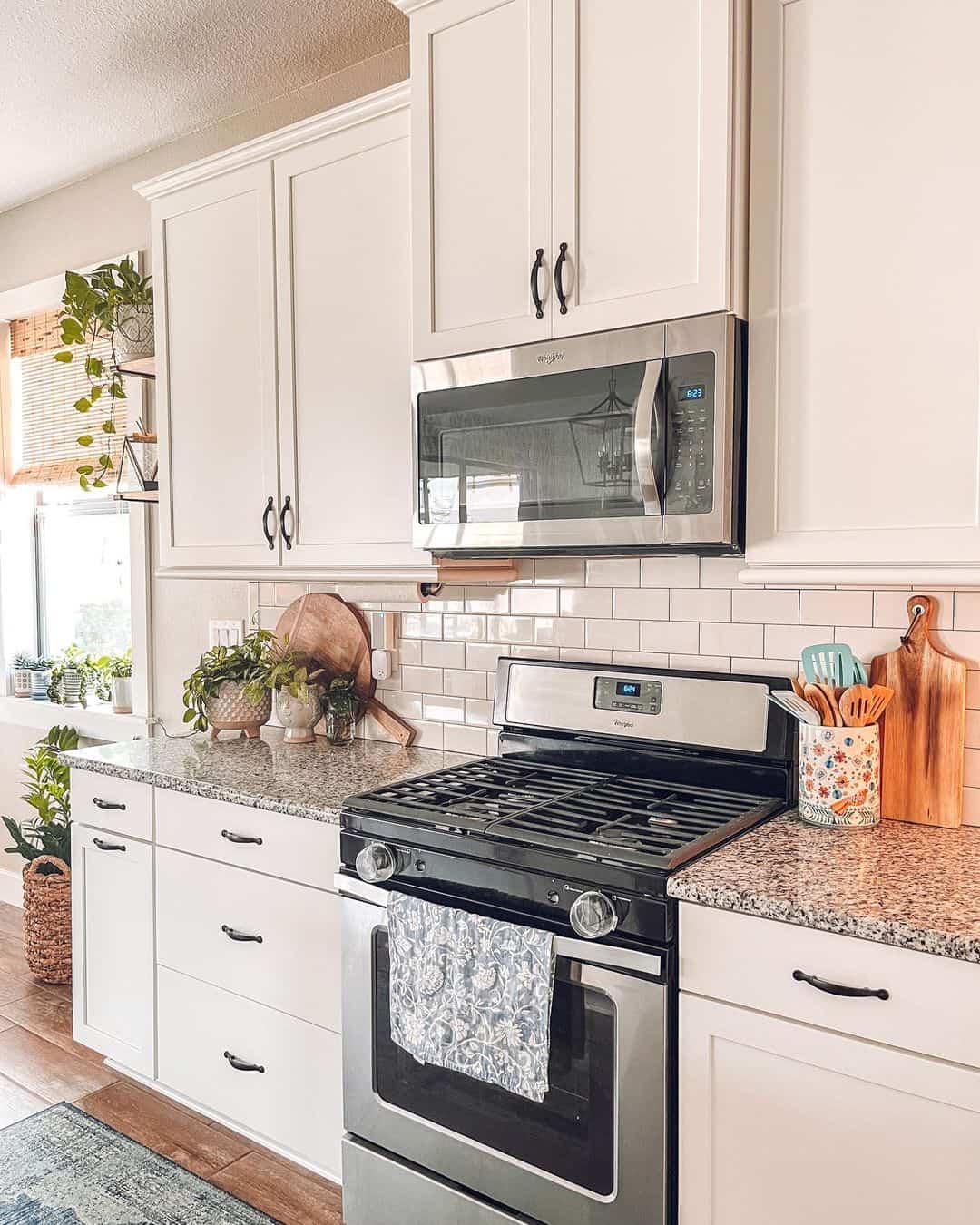 Mounted Microwave in Farmhouse Setting