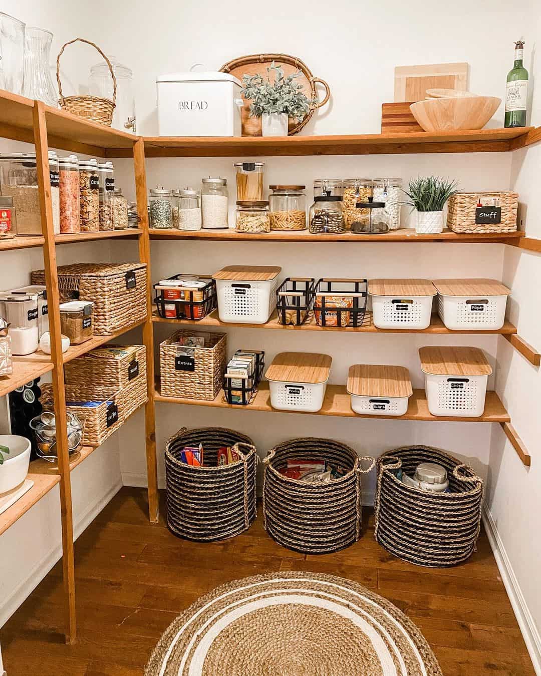 Shelves and Decorative Baskets in Perfect Harmony