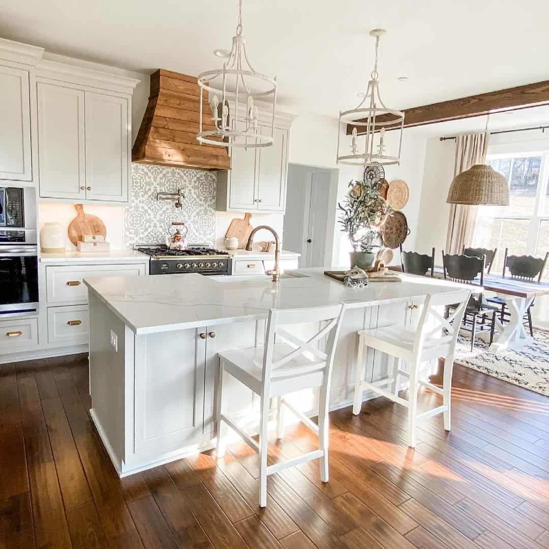 White Kitchen Infused with Charming Rustic Accents