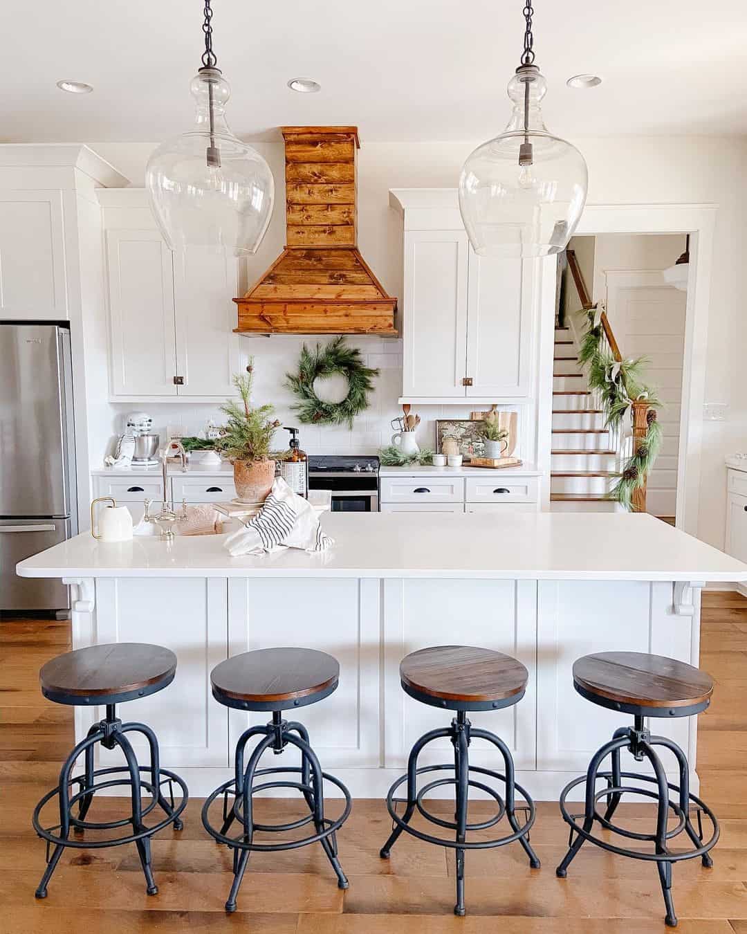 All-White Kitchen Transformed with Wood Accents