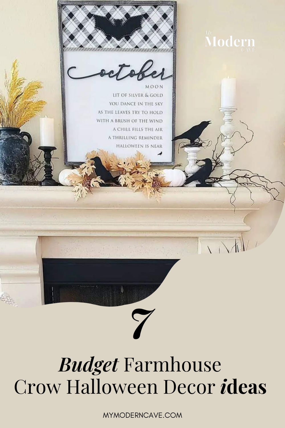 infographic on crow halloween decor ideas farmhouse living room