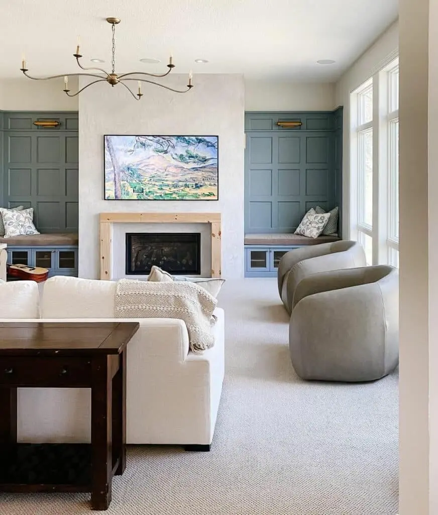 Fireplace Surrounds Transformed with Built-in Benches