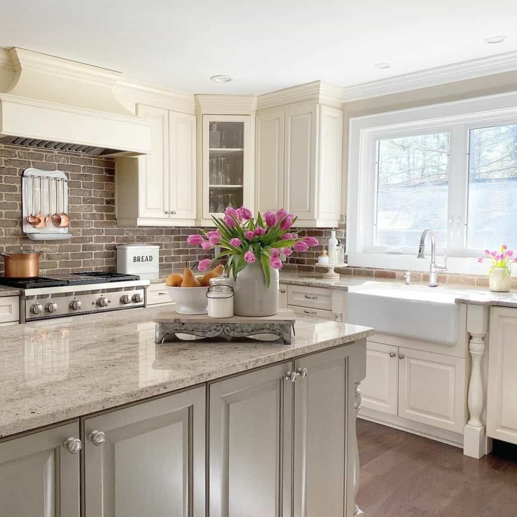 Kitchen Counter Décor with Bright Pink and Citrus Accents