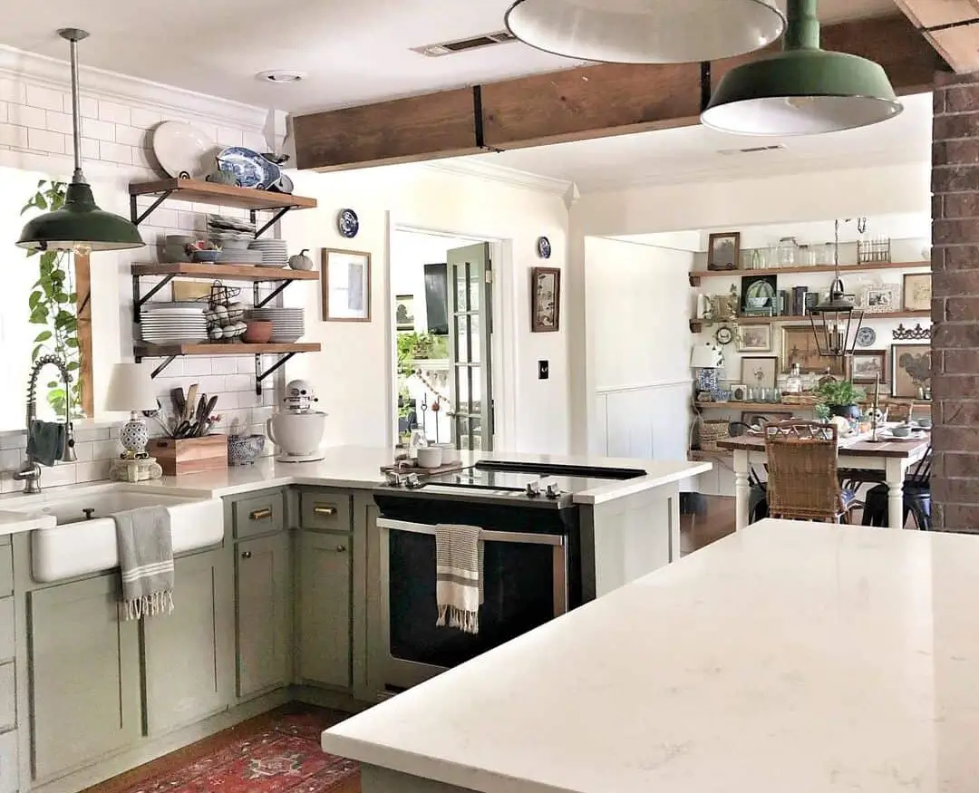 Light Green Shaker Cabinets in a Cottage Retreat