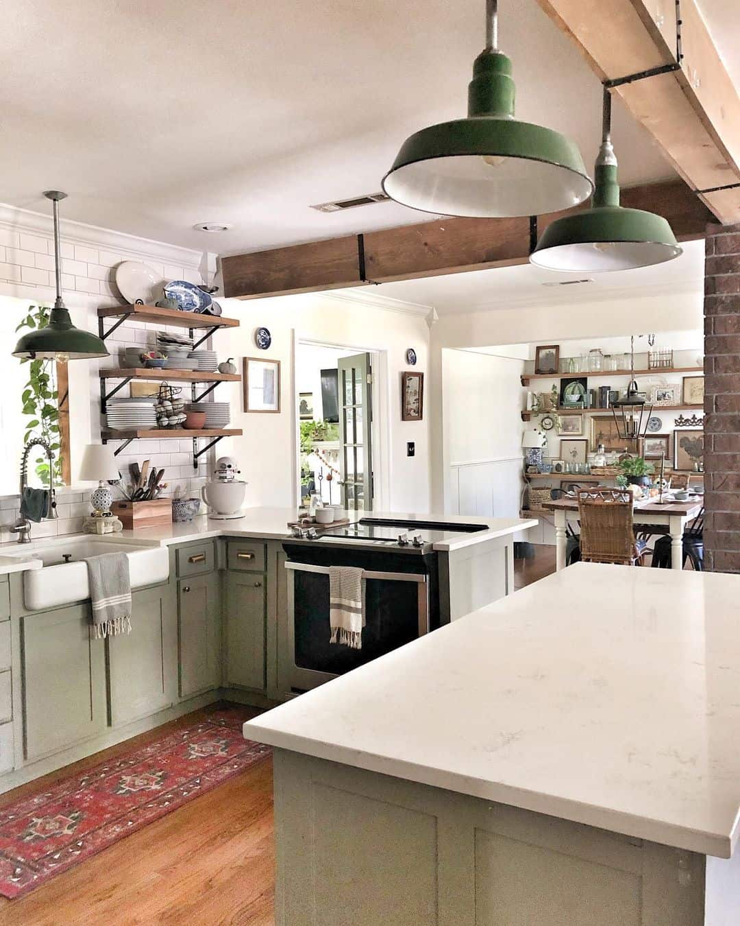 Light Green Shaker Cabinets in a Cottage Retreat