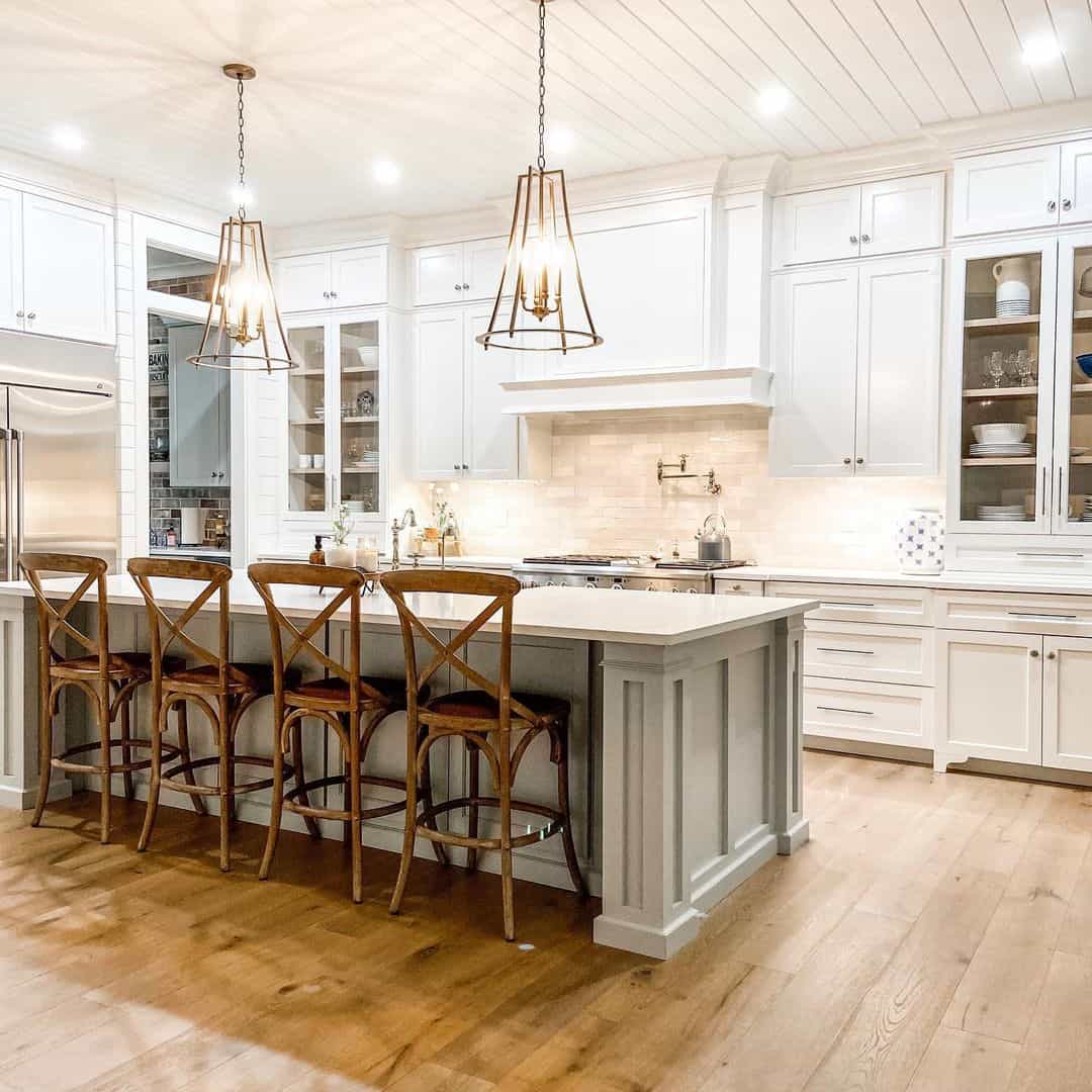 Shiplap Ceilings in Gray and White Kitchen