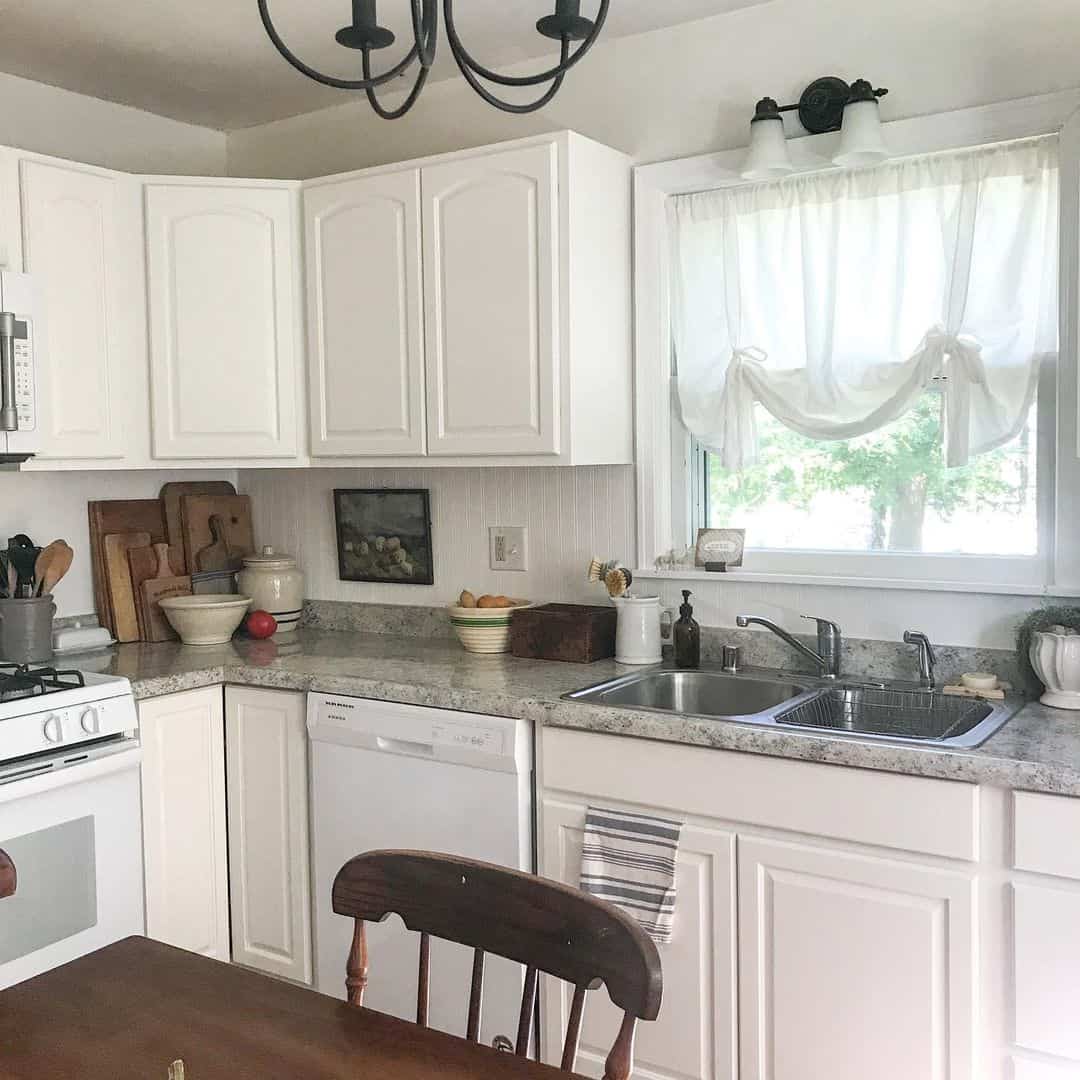 White Cottage Kitchen with Gray Highlights