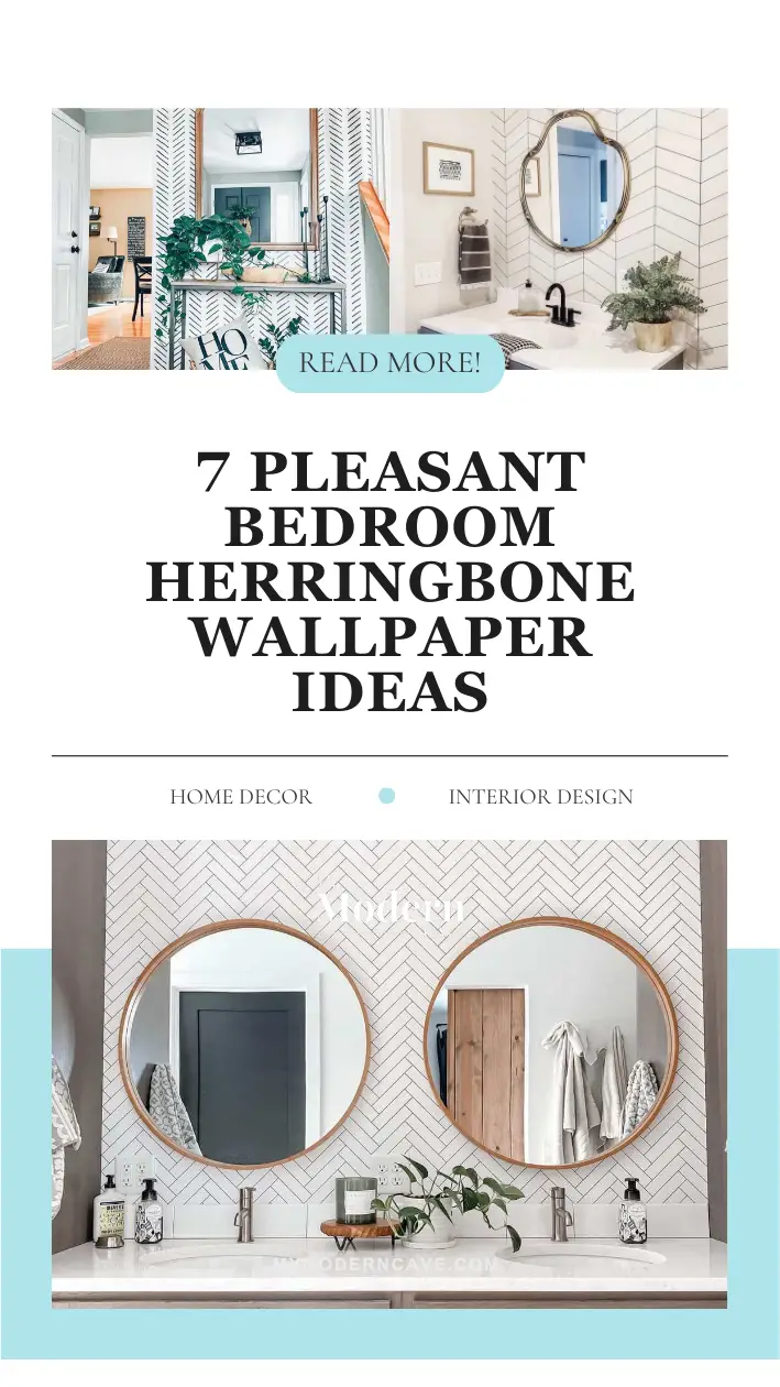 Bedroom Herringbone Wallpaper Ideas Infographic