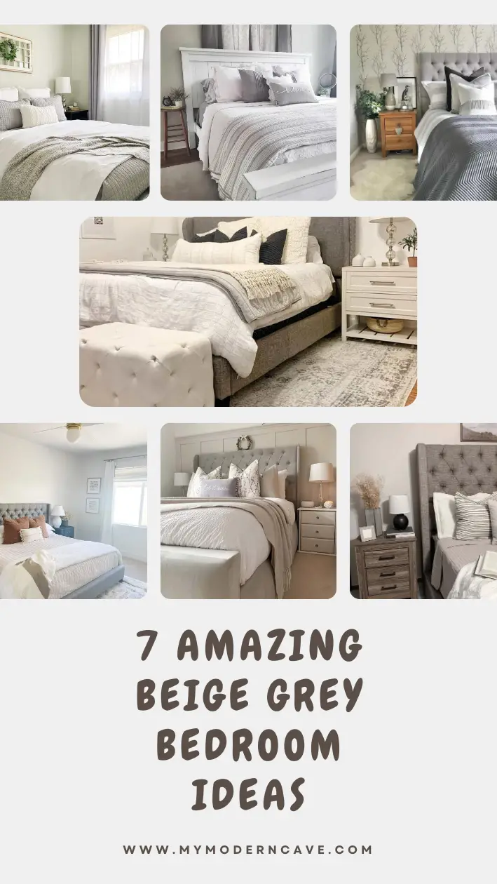 Beige Grey  Bedroom Ideas Infographic