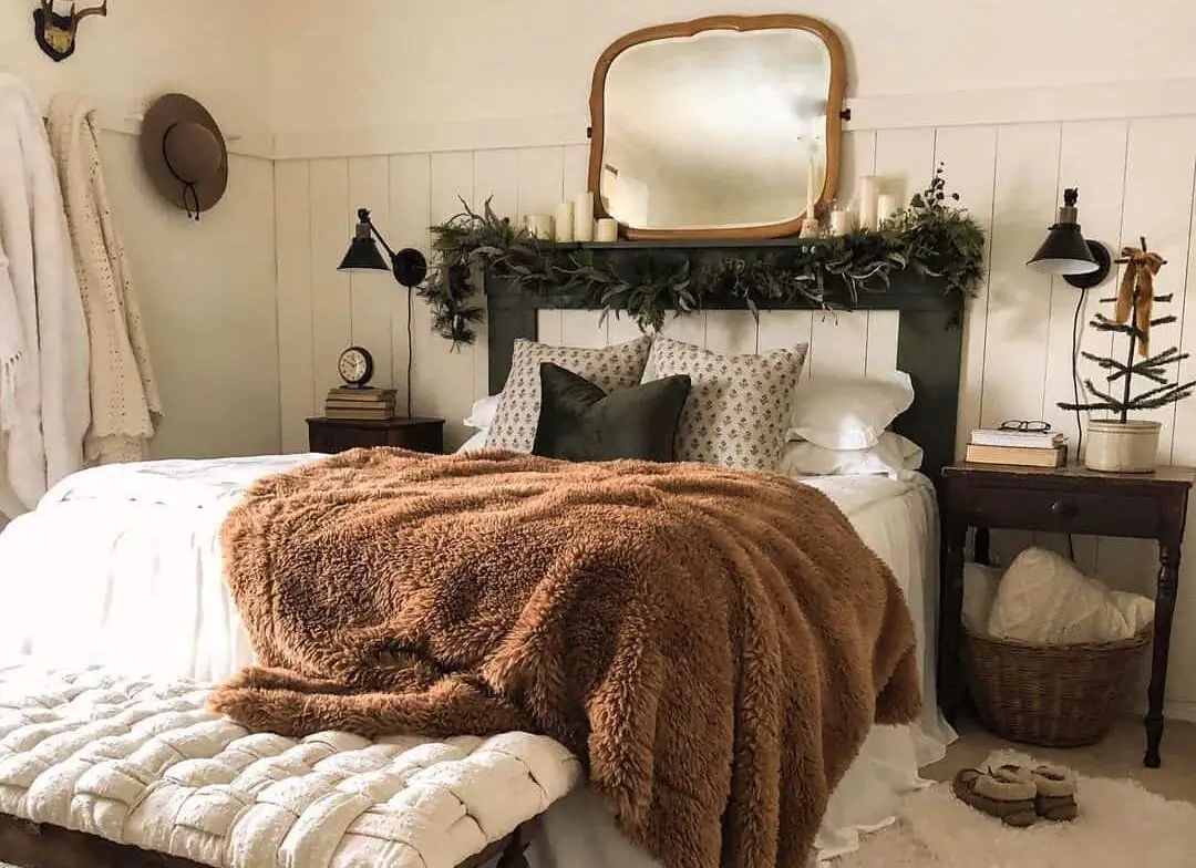 Cozy Bed Vibes with Tan Throw Blanket