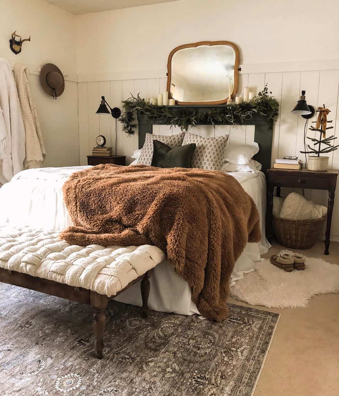 Cozy Bed Vibes with Tan Throw Blanket