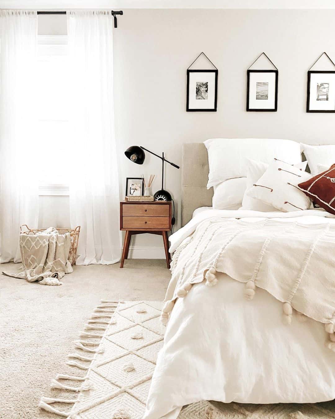 Cozy Bedroom Retreat with Tassel Rug