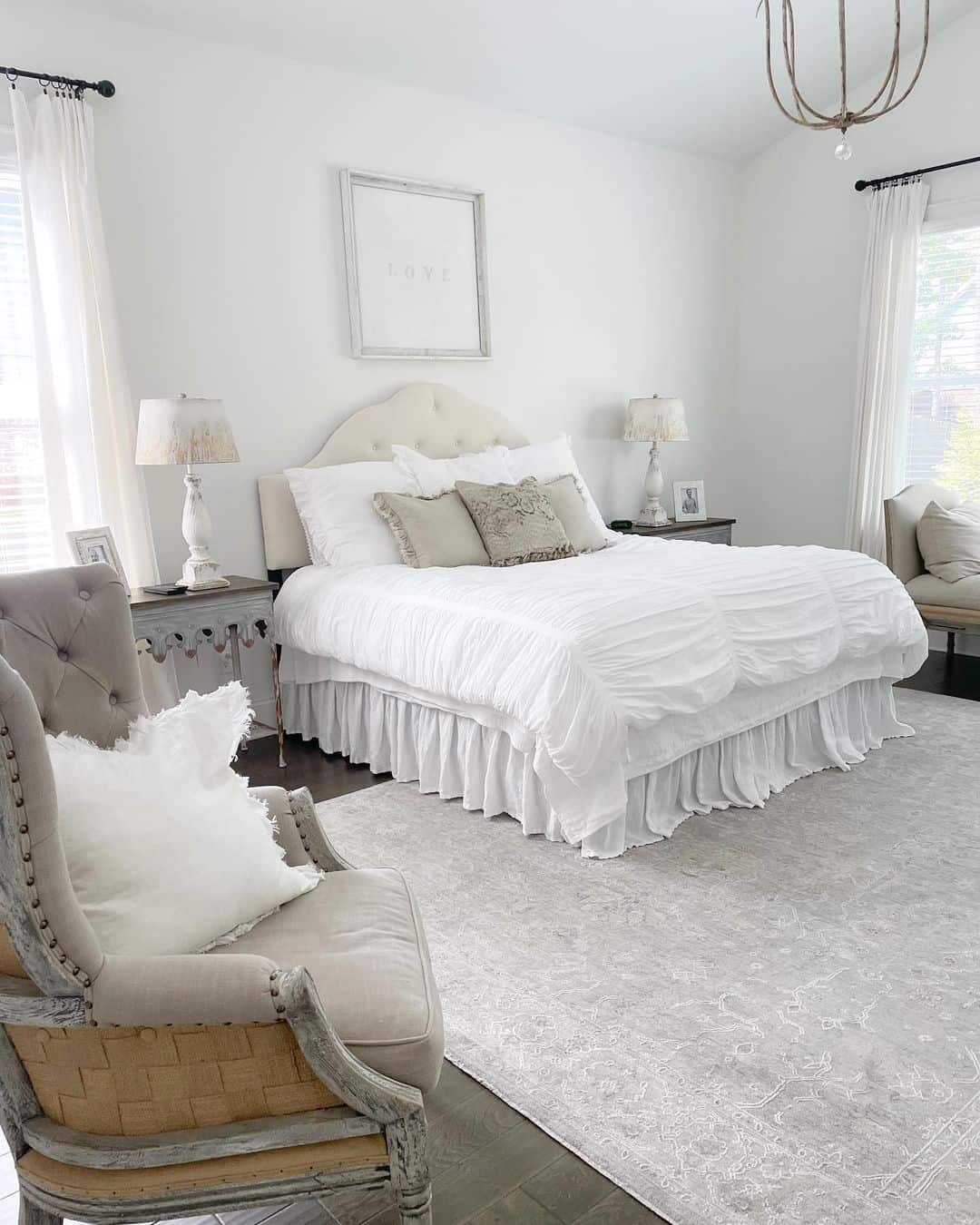 French Farmhouse Bedroom with Greige Accents