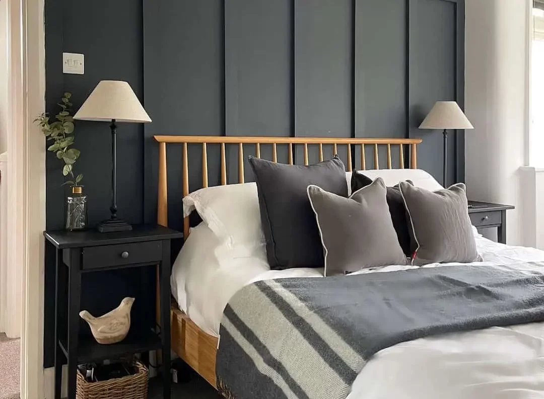 Stylish Black Wainscoting Bedroom Concepts
