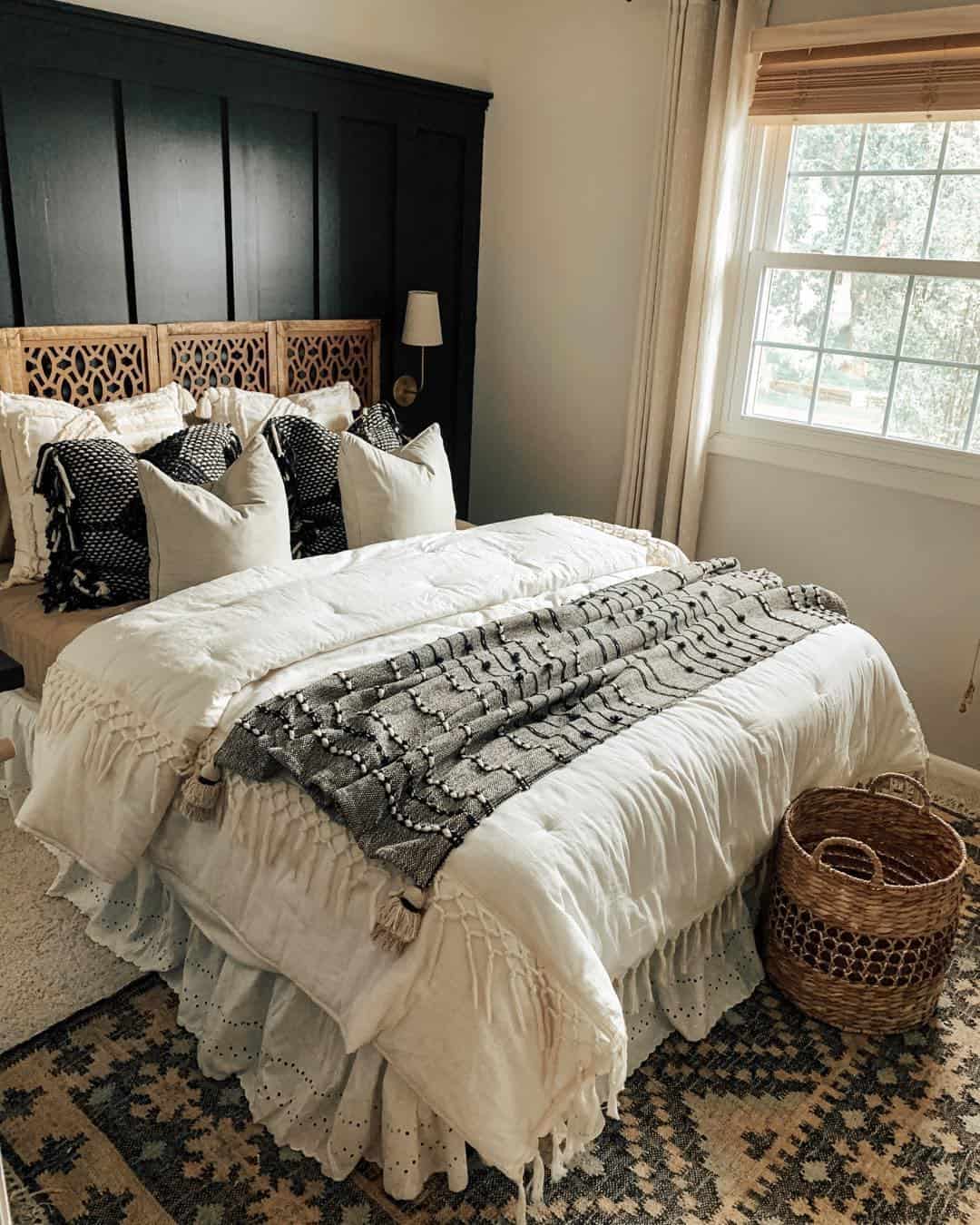 Subtle Charcoal Aesthetic in Board and Batten Bedroom