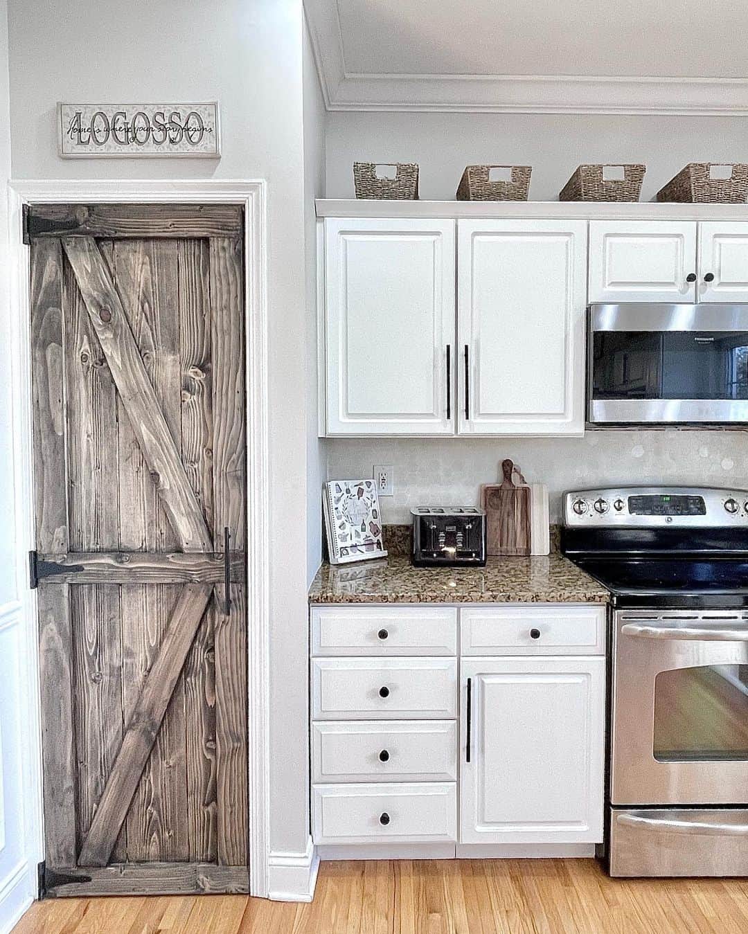 Timeless Pantry Charm with Farmhouse Hinges