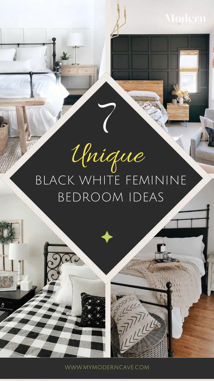 Black White Feminine  Bedroom Ideas Infographic