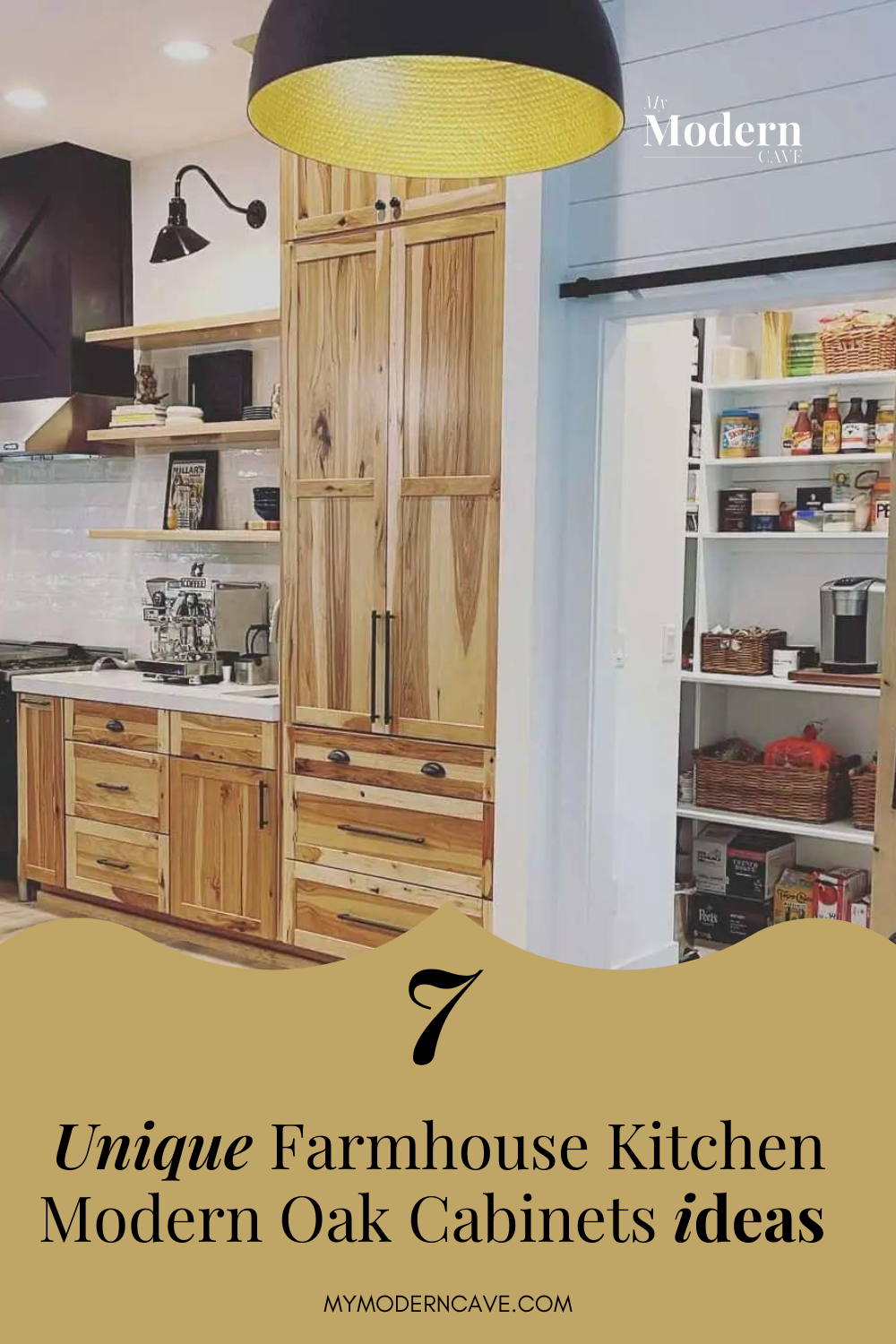 infographic on modern farmhouse kitchen ideas oak cabinets
