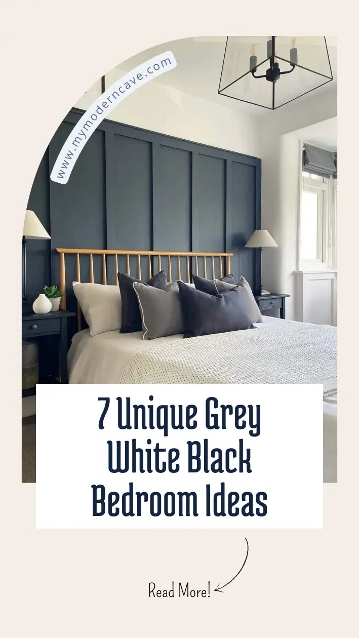 Grey White Black Bedroom Ideas Infographic