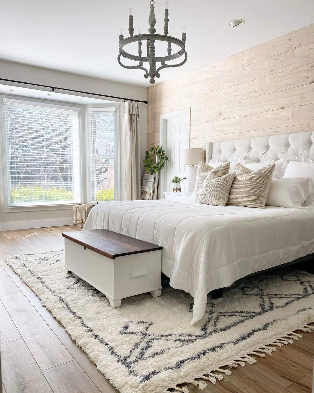 Natural Light Oasis: Wood Accent Wall