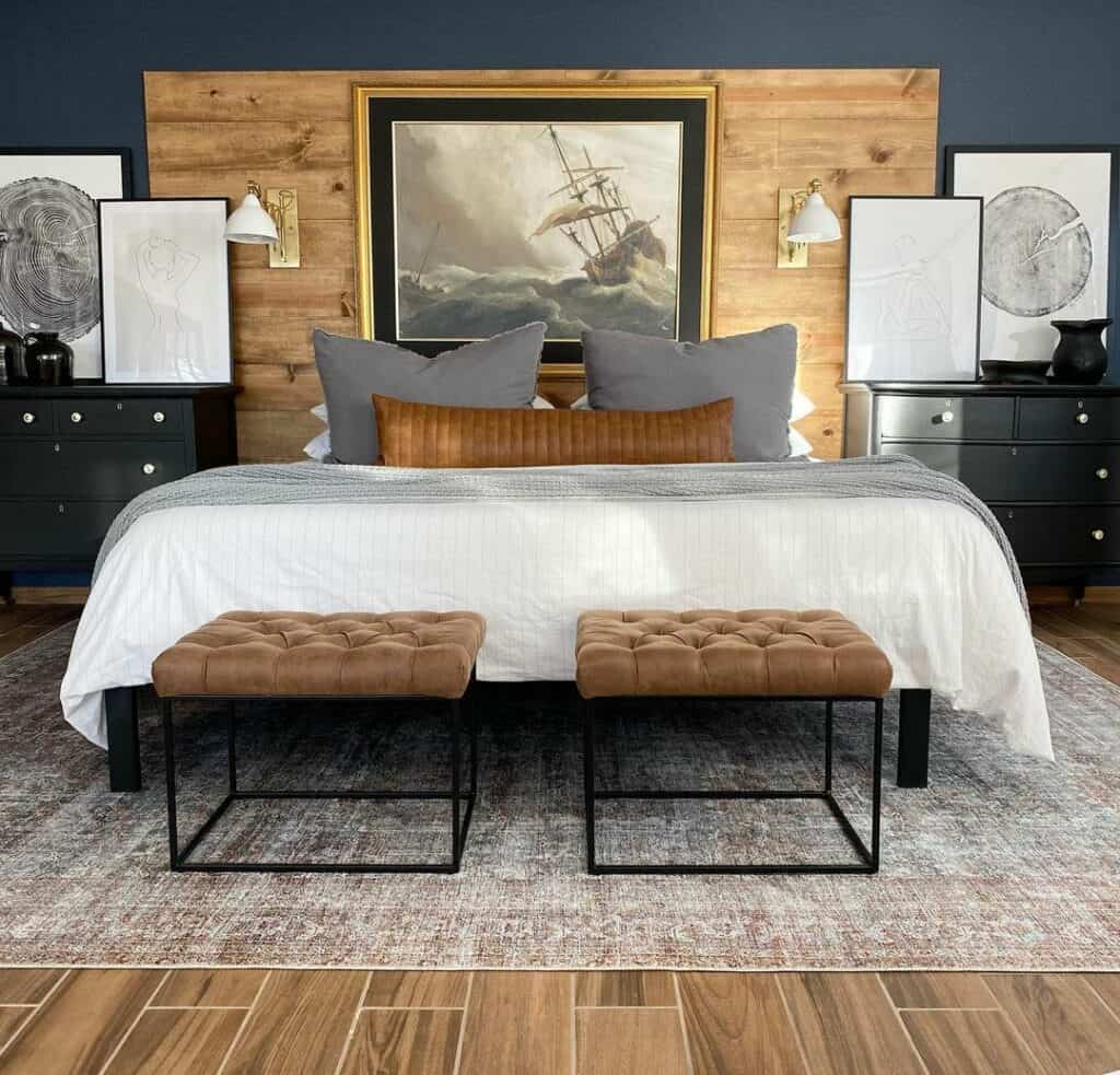 Nautical Touches in Farmhouse Bedroom Layout