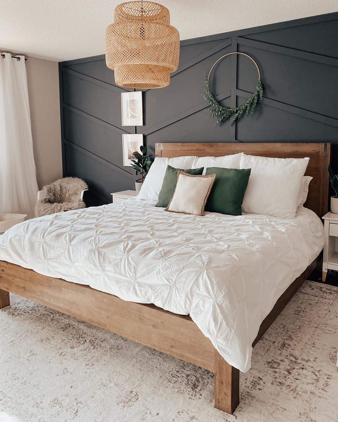 Rustic Charm with a Natural Wood Bed in Farmhouse Style