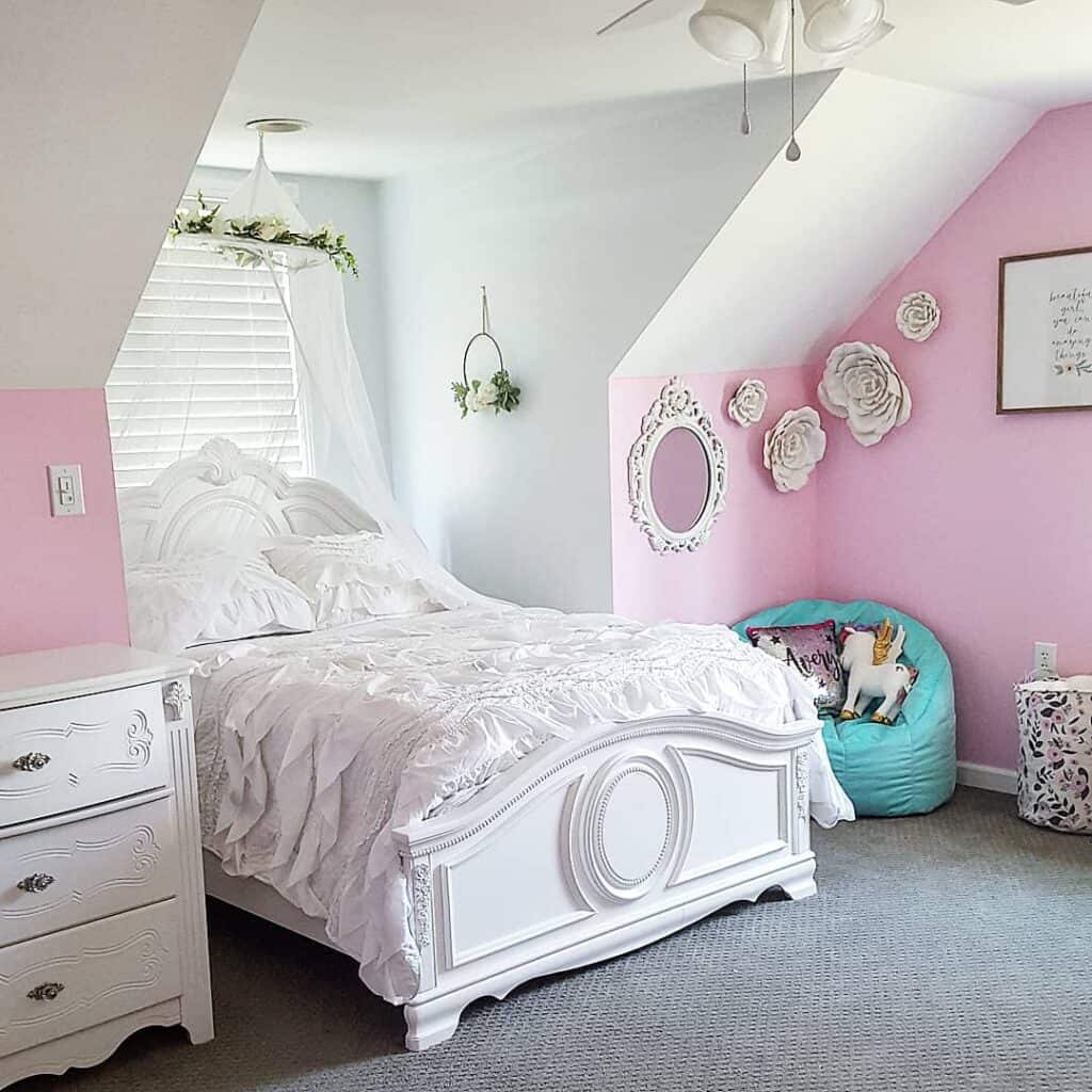 Slanted Ceiling Bedroom: Pretty in Pink Alcove
