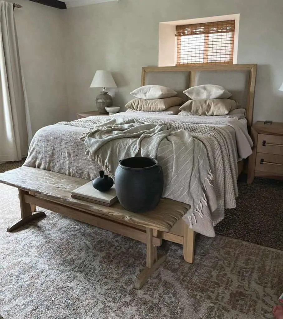 Textural Elegance: Layering Carpets for Farmhouse-inspired Bedrooms