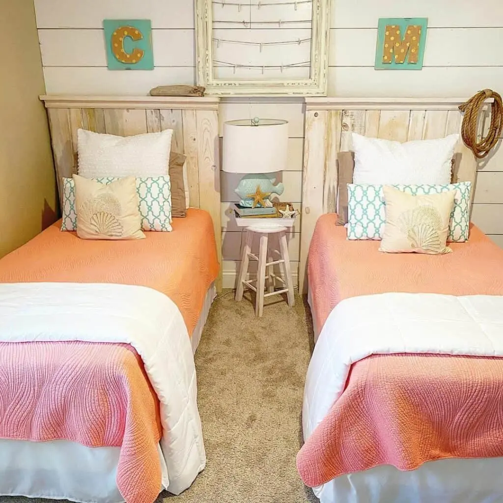 Vibrant Coastal Twin Bedroom