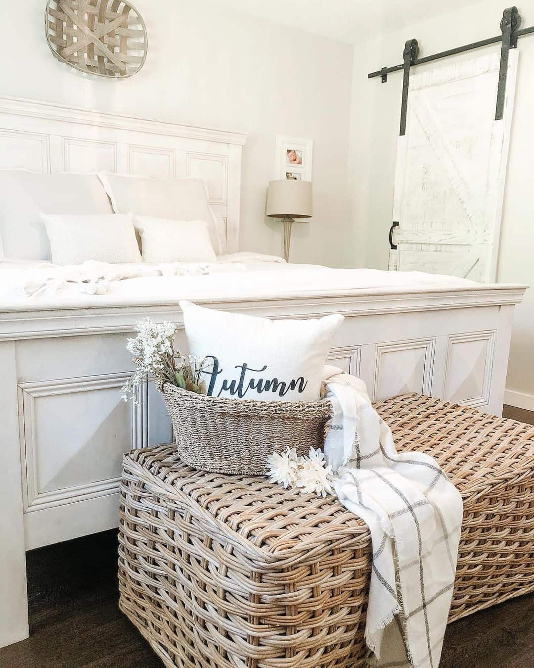 Whimsical White Bed with Smart Woven Basket Storage