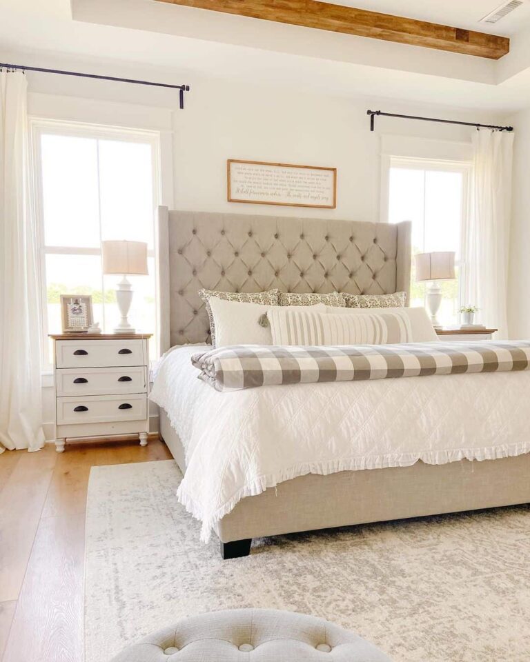 7+ Bright and Airy White Farmhouse Bedroom Ideas to Refresh Your Space