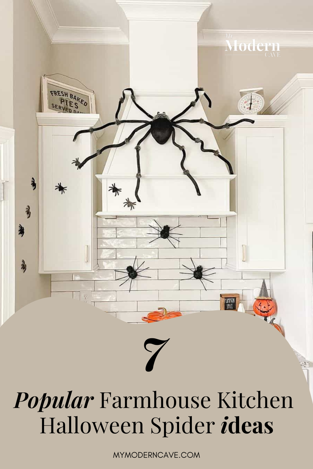 infographic on halloween spider decor ideas rustic farmhouse