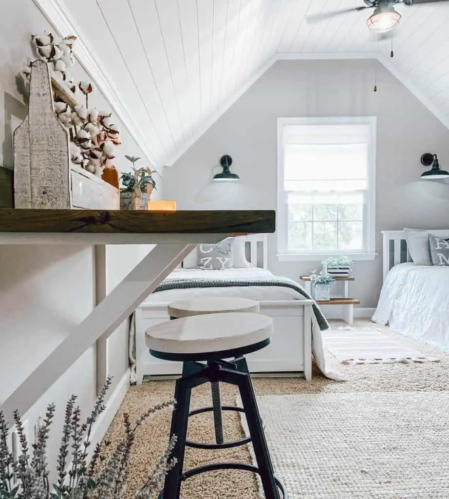 Inviting Farmhouse Bedroom Featuring Twin Beds