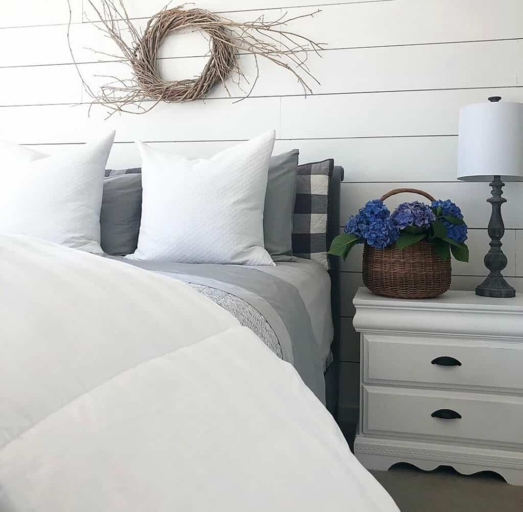 Monochromatic Cottage Bedroom Elegance