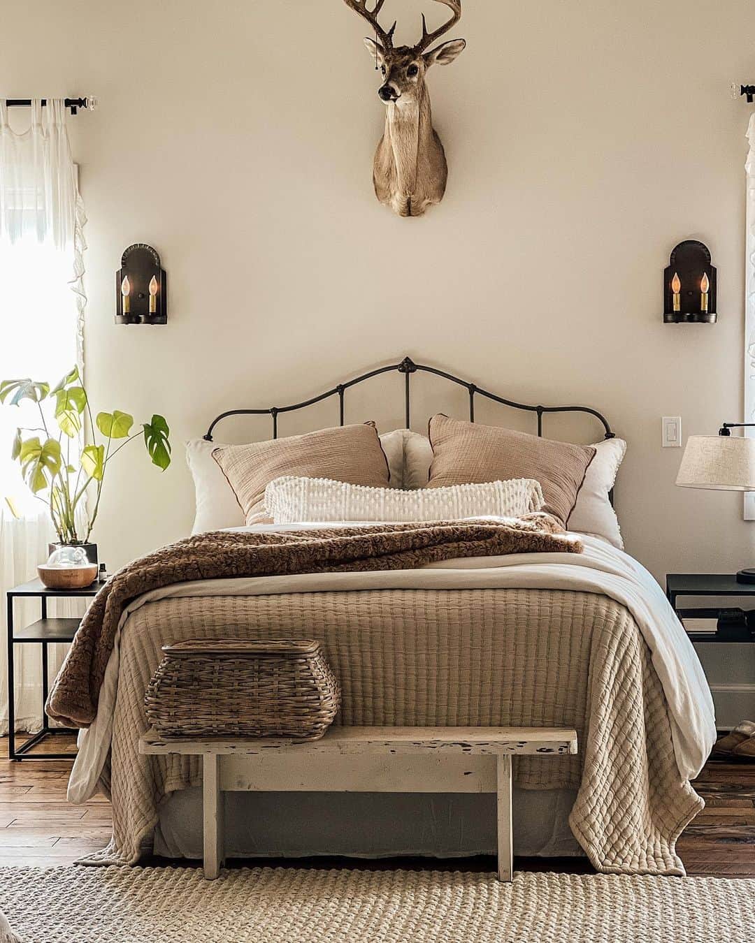 Country Bedroom with Rustic Accents