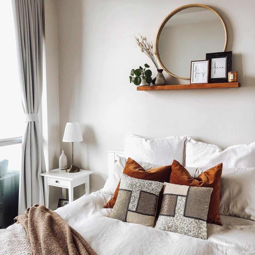 Minimalist Bohemian Bedroom Embellished with Wall Decor