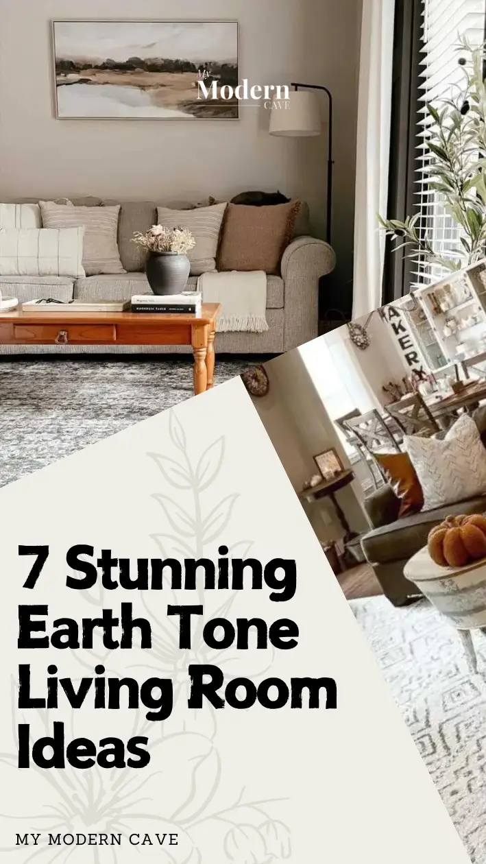 Earth Tone Living Room Ideas Infographic