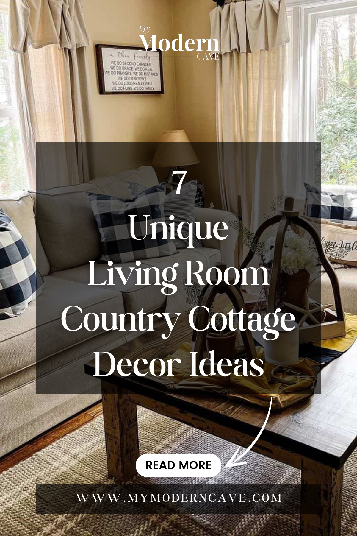 Living Room Country Cottage Decor Ideas Infographic