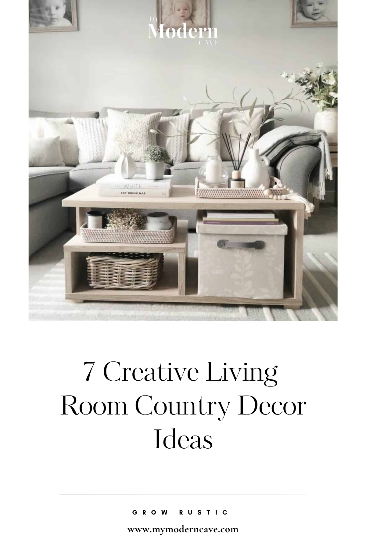Living Room Country Decor Ideas Infographic