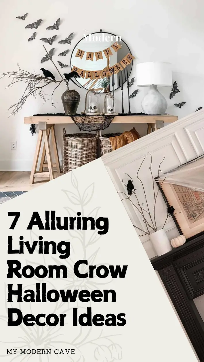 Living  Room Crow Halloween Decor Ideas Infographic