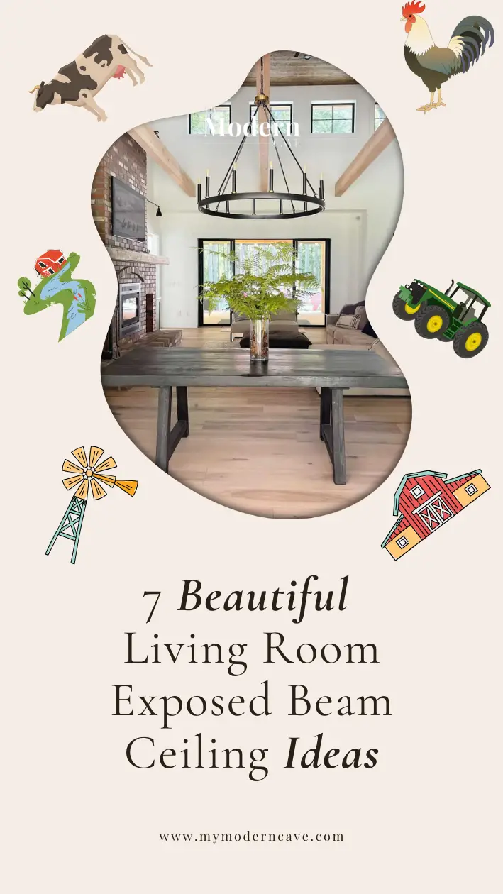 Living Room Exposed Beam Ceiling Ideas Infographic