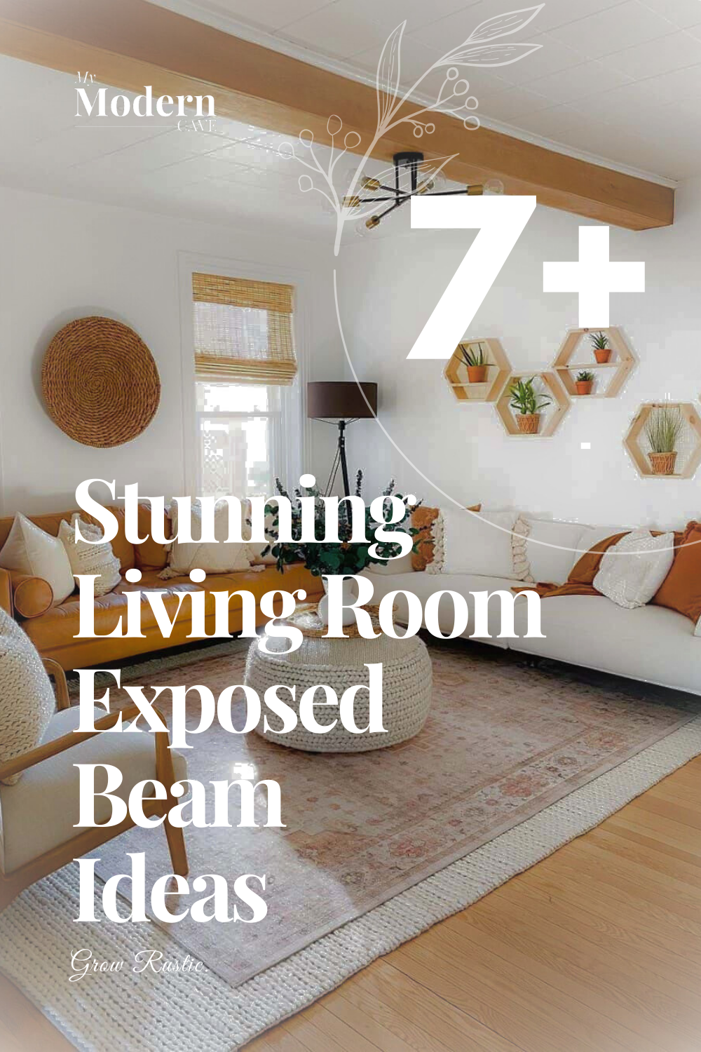 Living Room Exposed  Beam Ideas Infographic