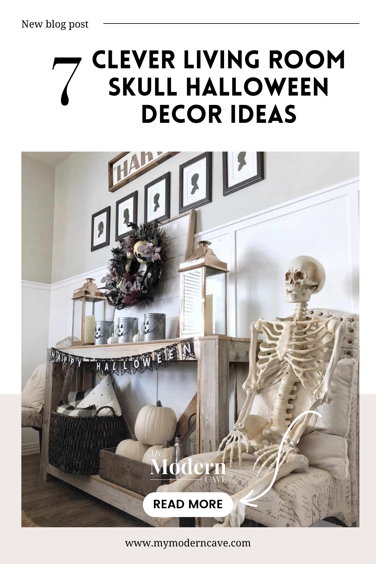 Living Room Skull Halloween Decor Ideas Infographic 