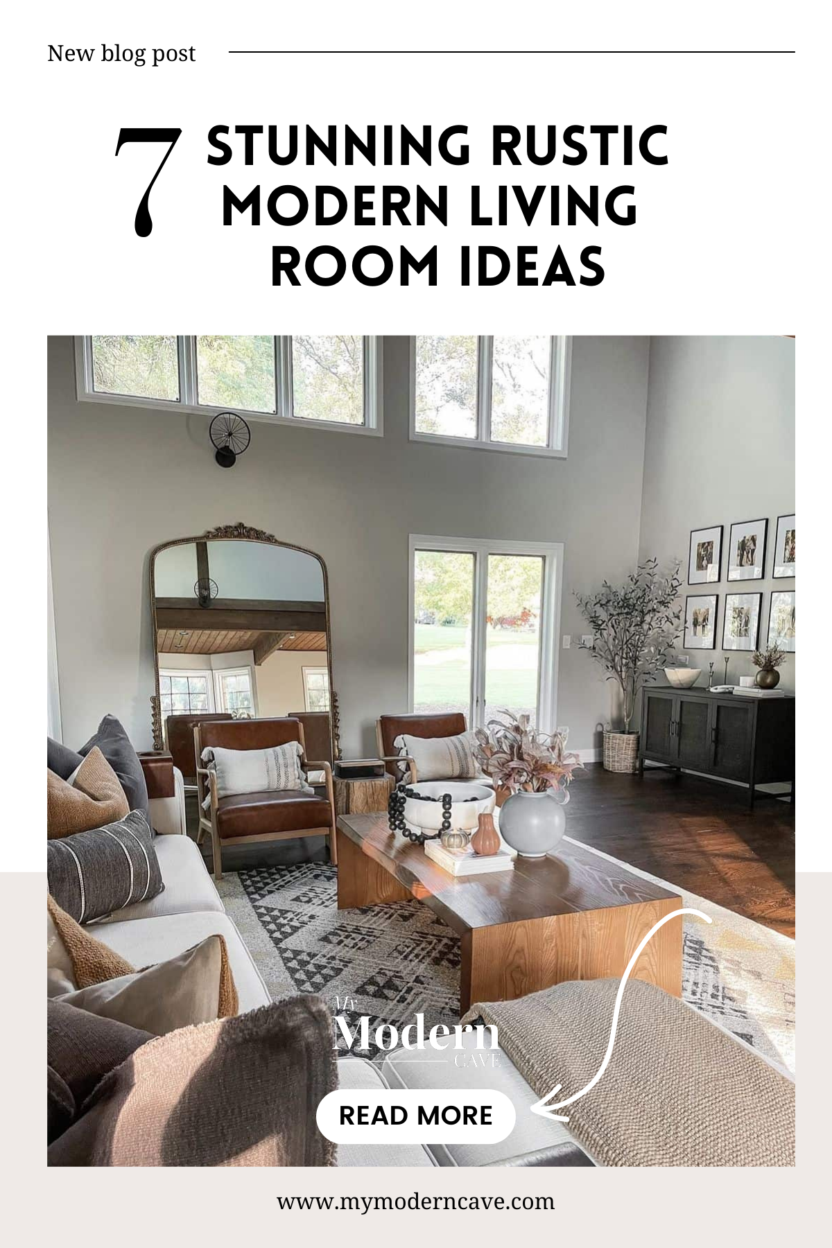 Rustic Modern Living Room Ideas Infographic