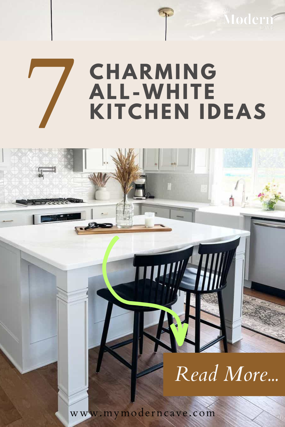 All-White Kitchen  Ideas Infographic