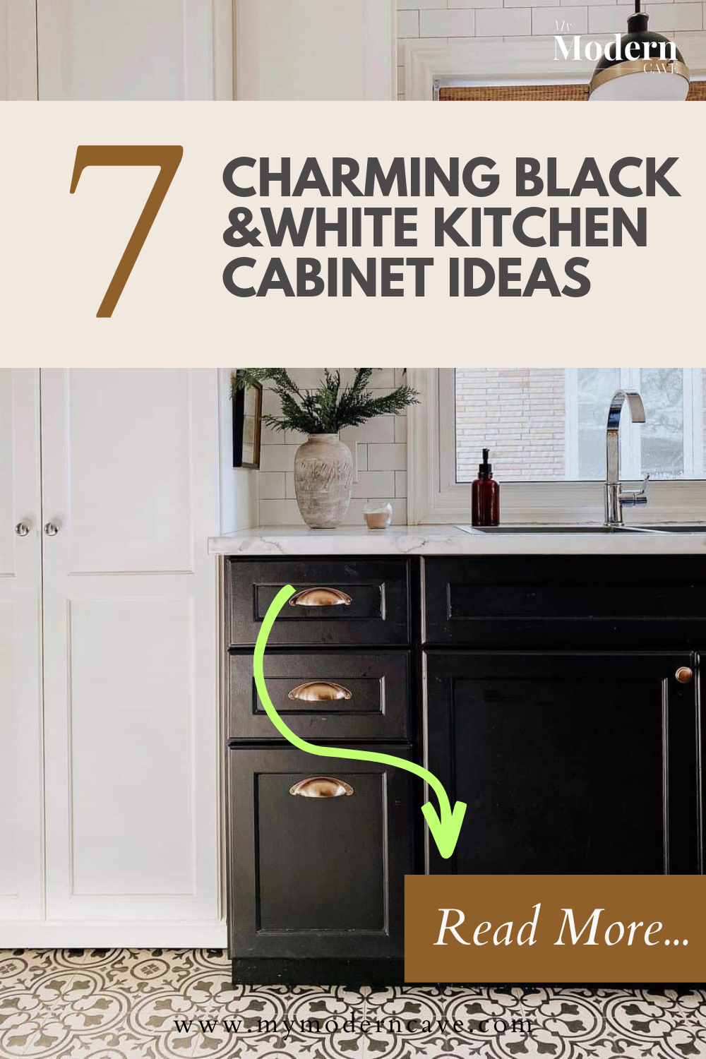 Black &White Kitchen Cabinet Ideas Infographic
