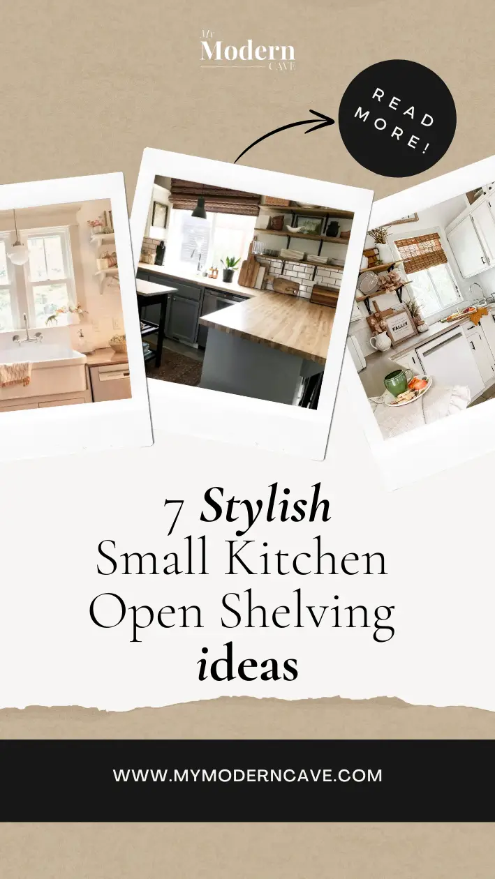 Small Kitchen Open Shelving Ideas Infographic