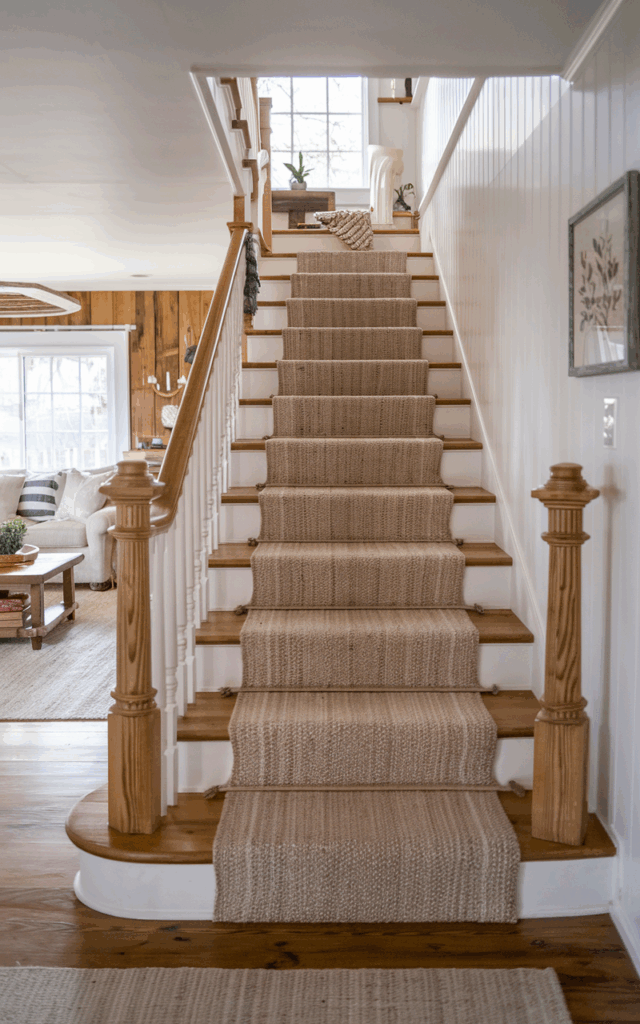 Add Wooden Stair Runners for Comfort and Style