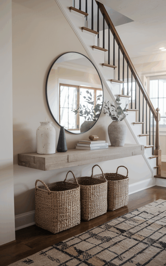 Add a Floating Console With Decorative Storage